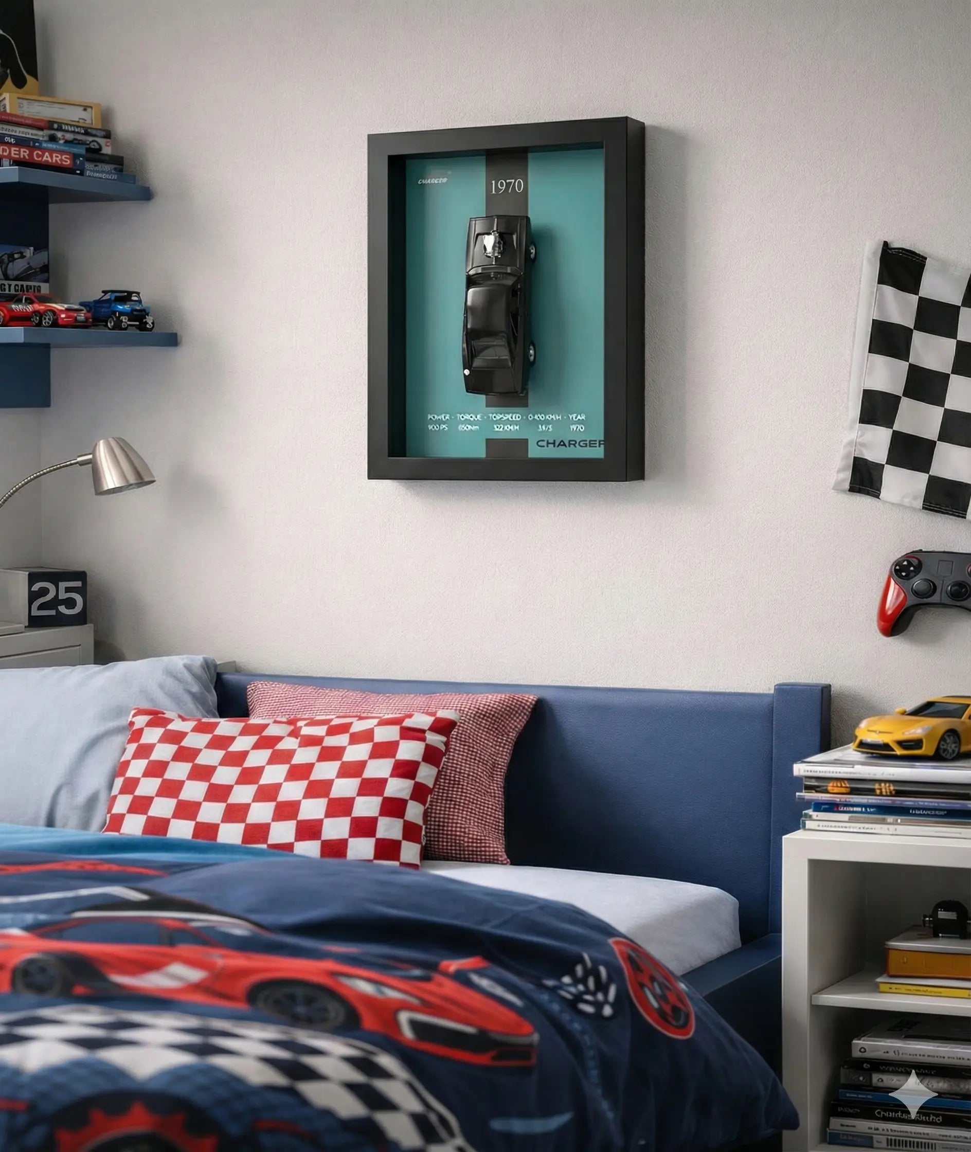 Tableau 3D Supersportive Charger - Décoration murale Nitro Zone